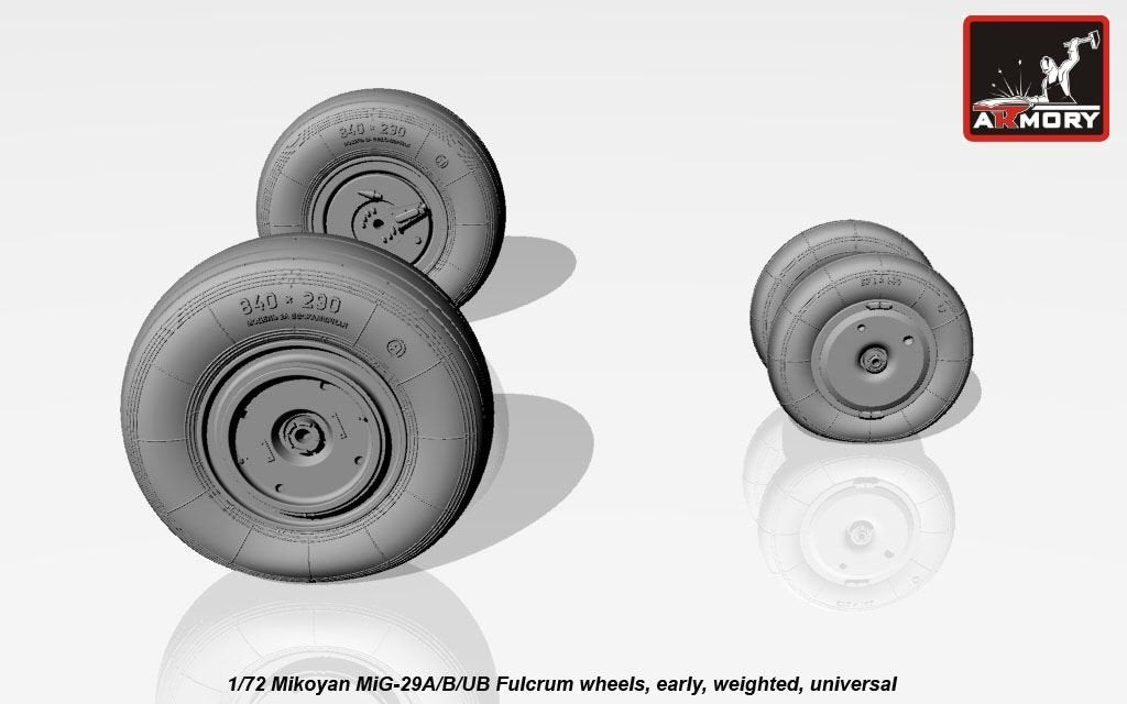 Armory Models AW72037 Mikoyan MiG-29A/B/UB Fulcrum weighted wheels, early 1/72 – image 4