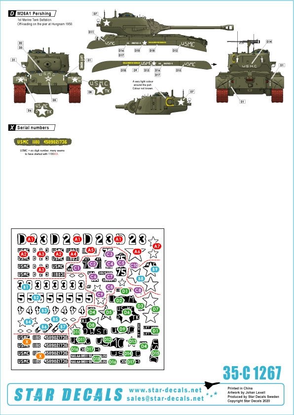 Star Decals 35-C1267 USMC M26 and M26A1 Pershing 1/35 – image 2