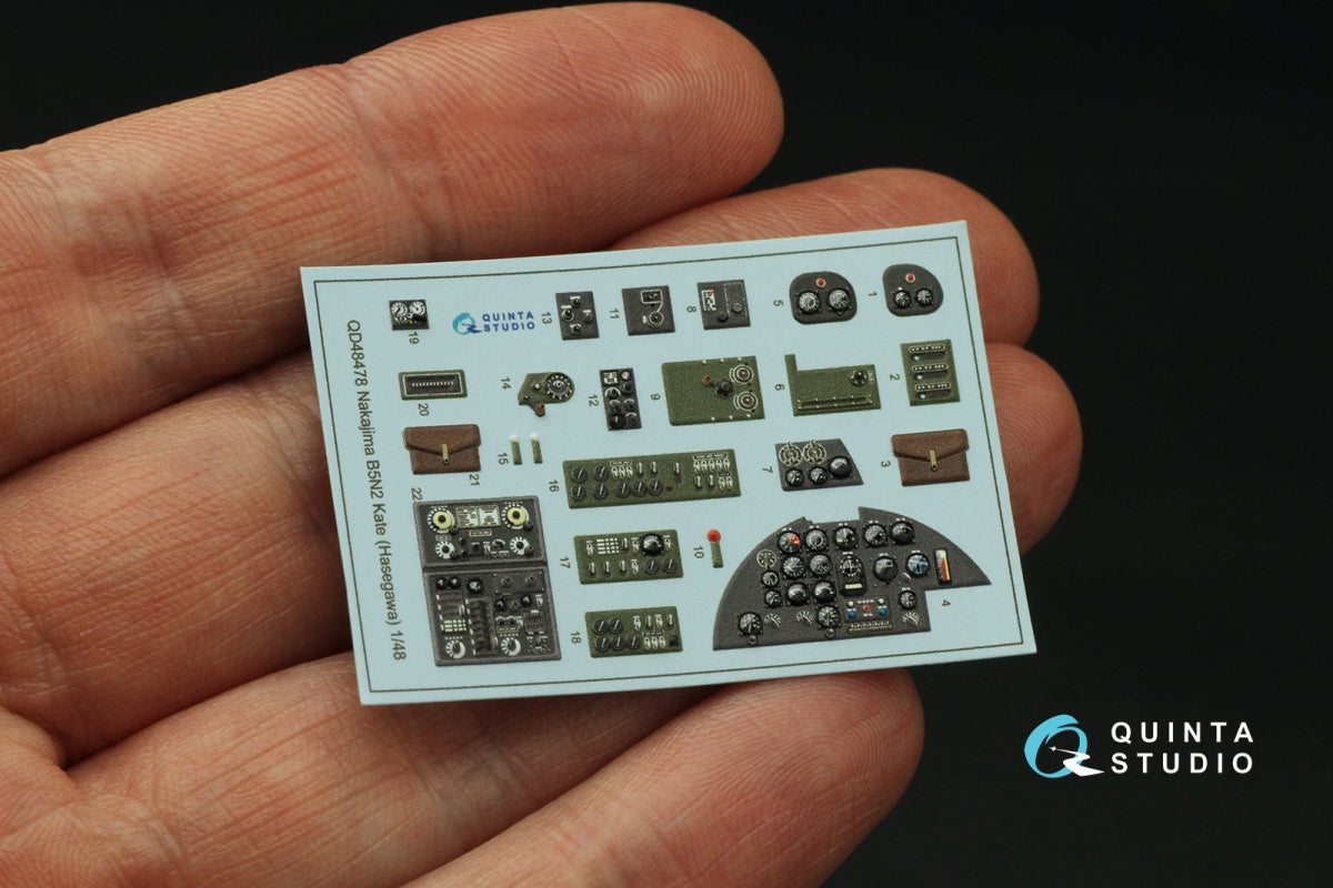Quinta Studio QD48478 Nakajima B5N2 Kate 3D-Printed colored Interior on decal paper (Hasegawa) 1/48 – obrázek 5