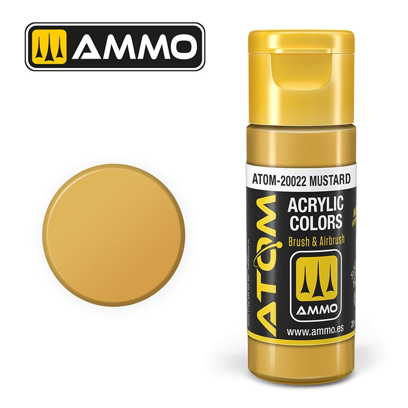 AMMO of Mig Jimenez 20022 ATOM COLOR Mustard 20ml
