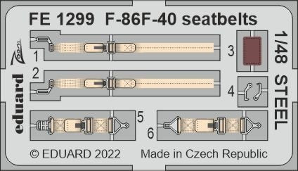 Eduard FE1299 F-86F-40 seatbelts STEEL AIRFIX 1/48