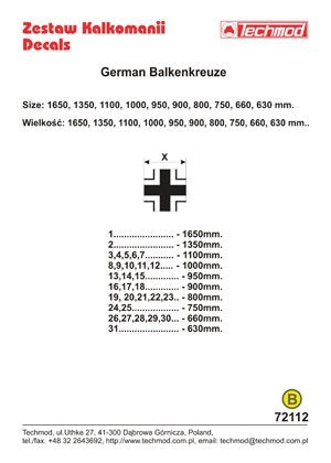Techmod 72112 - German Luftwaffe Balkenkreuze 1/72 – image 2