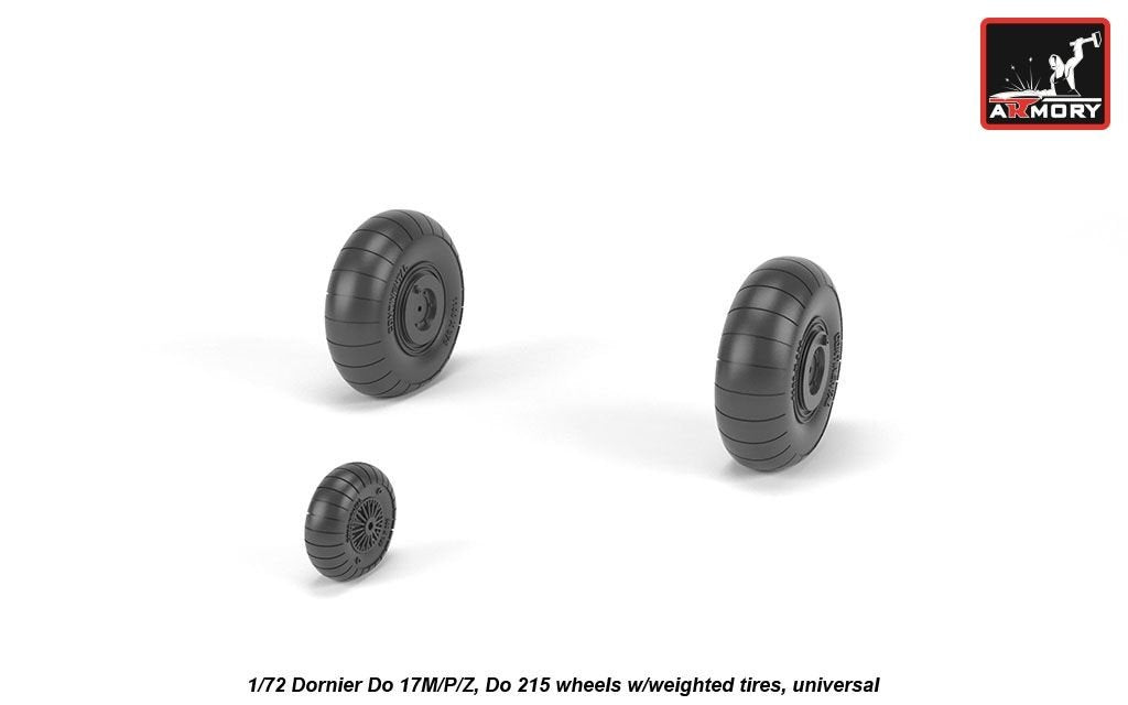 Armory Models AW72205 Dornier Do 17M/P/Z, Do 215 wheels w/weighted tires 1/72 – image 4