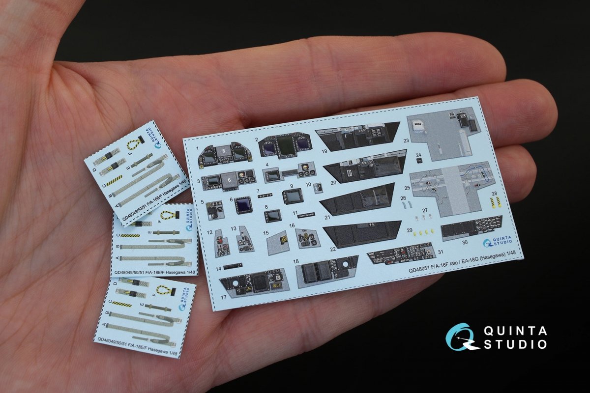 Quinta Studio QD48051 F/A-18F late / EA-18G 3D-Printed &amp;amp; colored Interior on decal paper (for Hasegawa kit) 1/48 – image 2