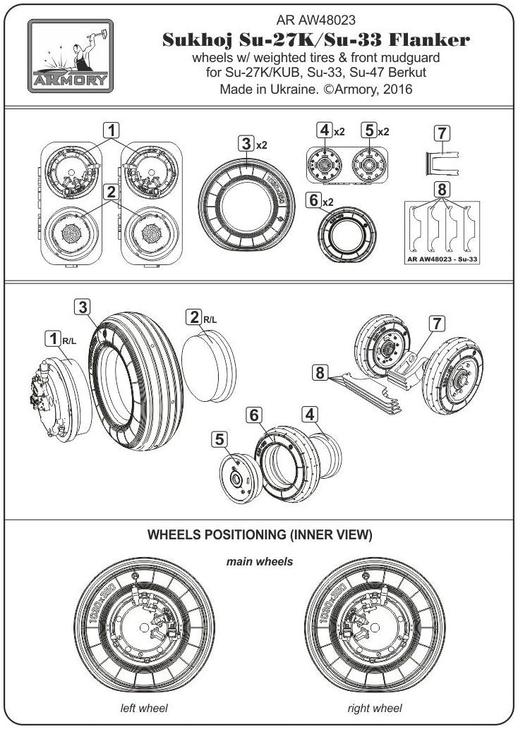 Armory Models AW48023 Sukhoj Su-27K / Su-33 Flanker wheels 1/48 – Bild 6