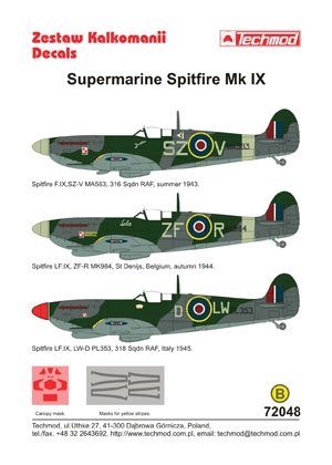 Techmod 72048 - Supermarine Spitfire F.IX 1/72 – image 2