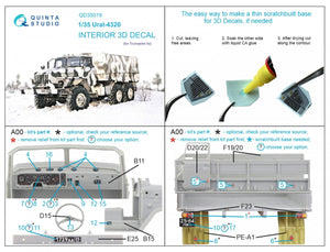 Quinta Studio QD35019 Ural-4320 3D-Printed &amp;amp; colored Interior on decal paper ( Trumpeter ) 1/35 – image 2