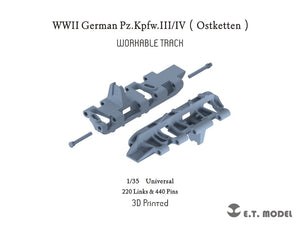ET Model P35-044 WWII German Pz.Kpfw.III/IV Ostketten Workable Track 3D Printed 1/35