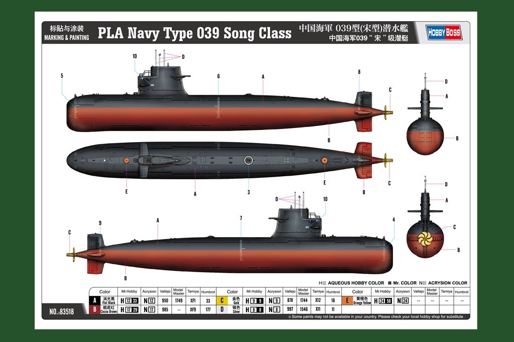 Hobby Boss 83518 PLA Navy Type 039 Song Class 1/350 – Bild 4