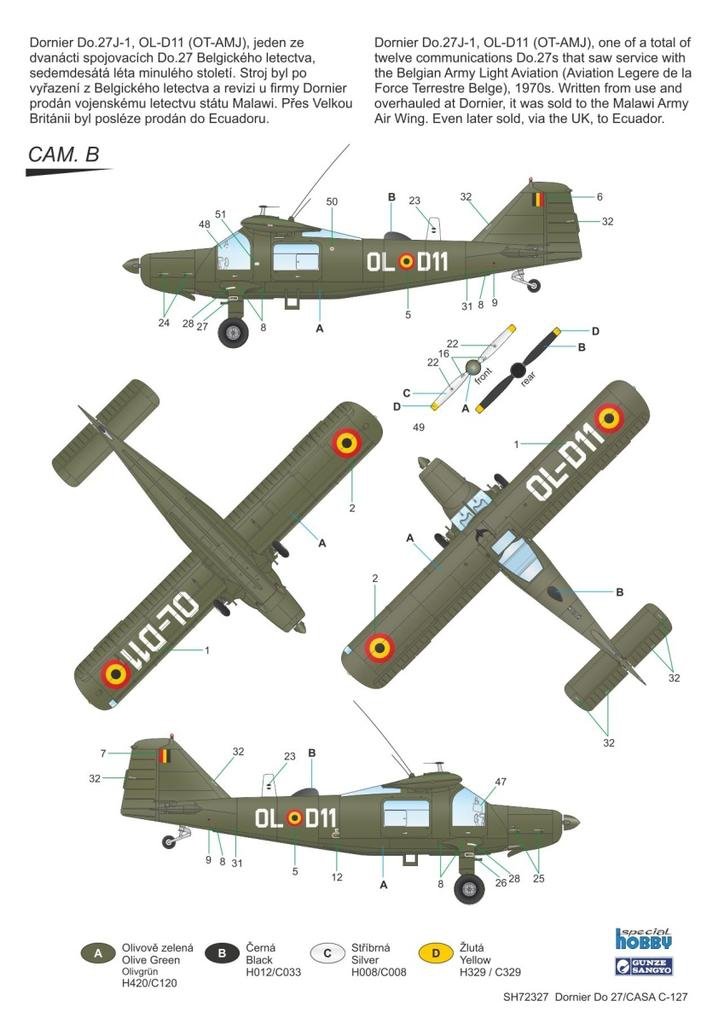 Special Hobby 72327 Dornier Do 27 German, Spanish and Belgian Service 1/72 – imagen 3