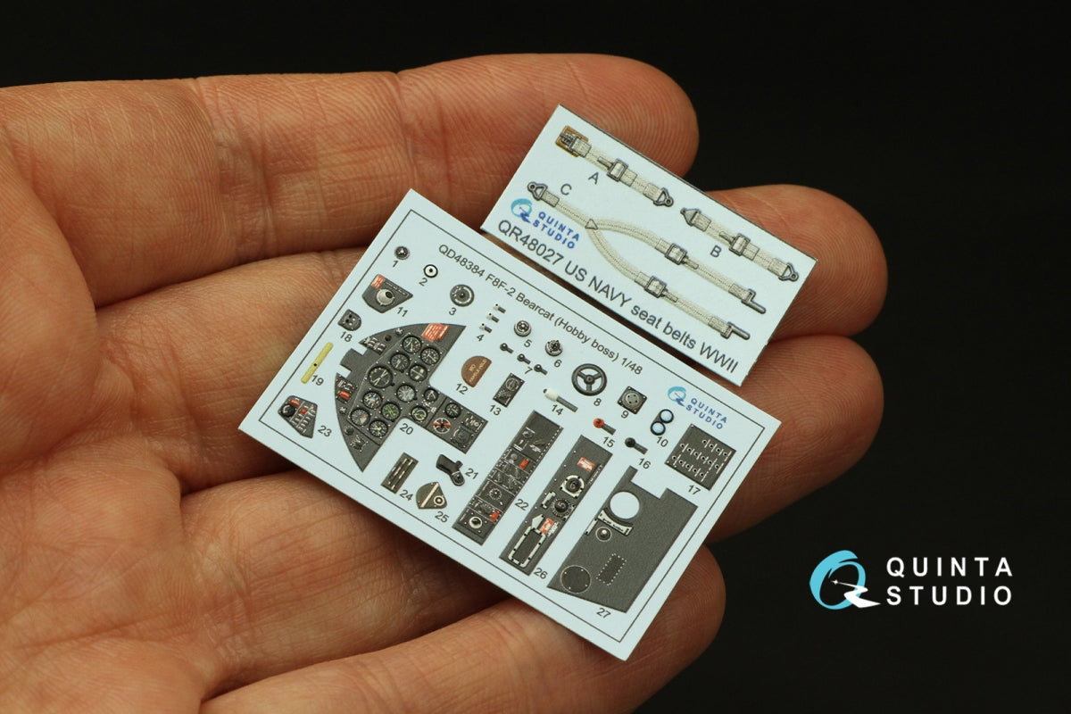 Quinta Studio QD48384 F8F-2 Bearcat 3D-Printed &amp;amp; colored Interior on decal paper (Hobby Boss) 1/48 – image 4
