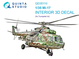 Quinta Studio QD35110 Mi-17 3D-Printed colored Interior on decal paper (Trumpeter) 1/35