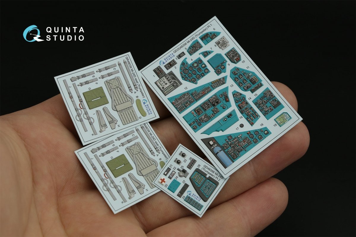 Quinta Studio QD48356 Mi-24D 3D-Printed &amp;amp; colored Interior on decal paper (Trumpeter) 1/48 – Bild 5