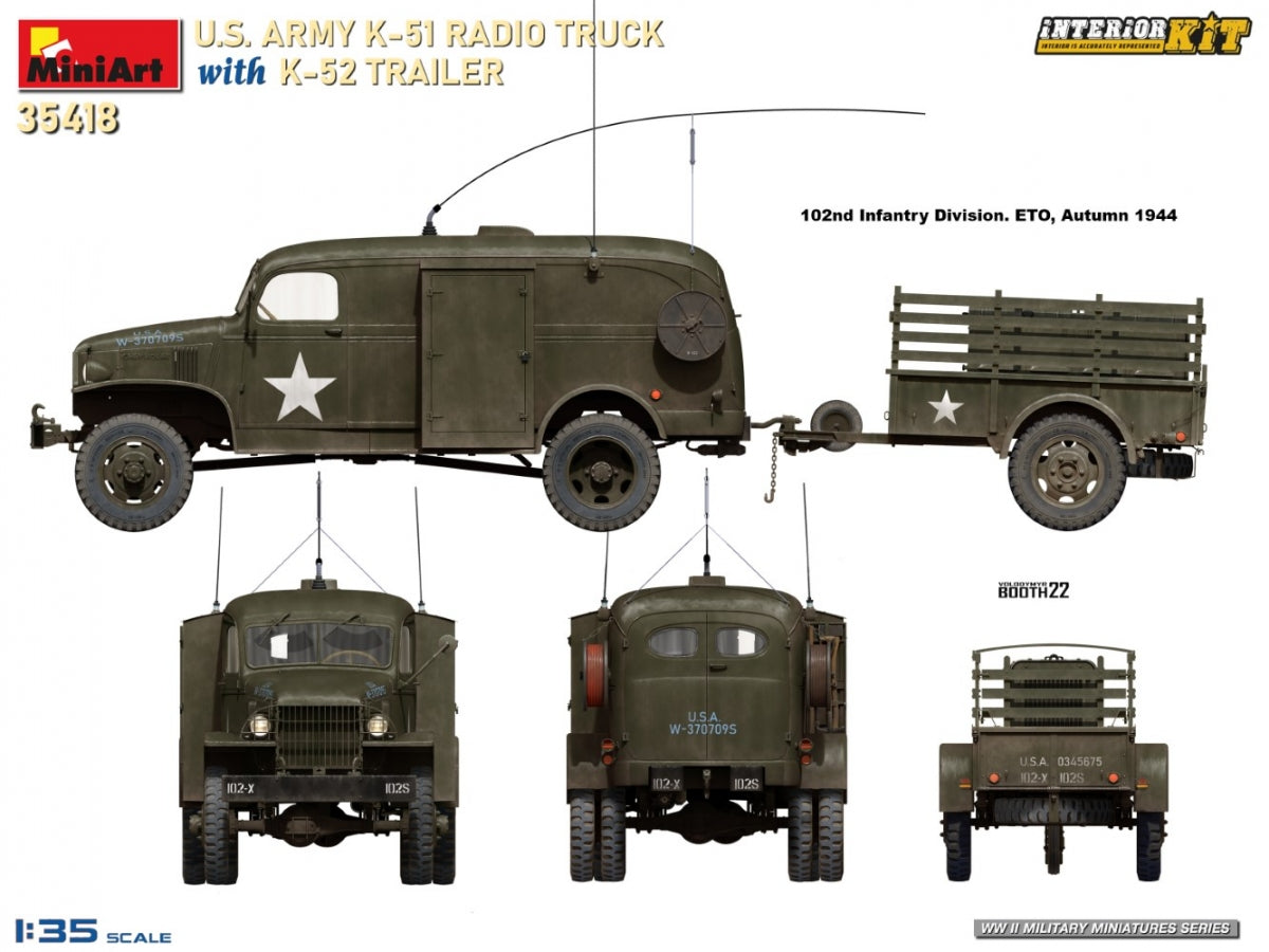 MiniArt 35418 US ARMY K-51 RADIO TRUCK WITH K-52 TRAILER. INTERIOR KIT 1/35 – image 14