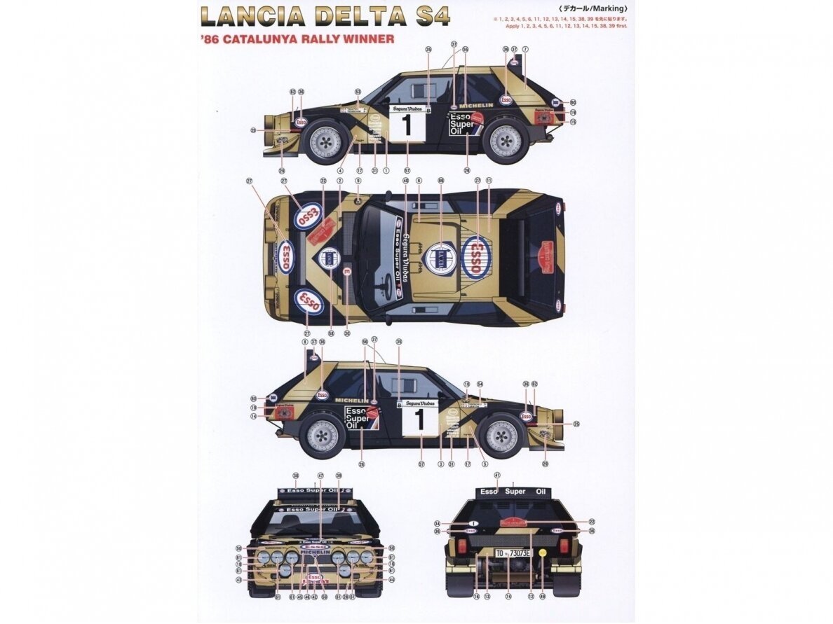 Beemax 24034 Lancia Delta S4 &amp;#39;86 Catalonia Rally Winner 1/24 – obrázek 2