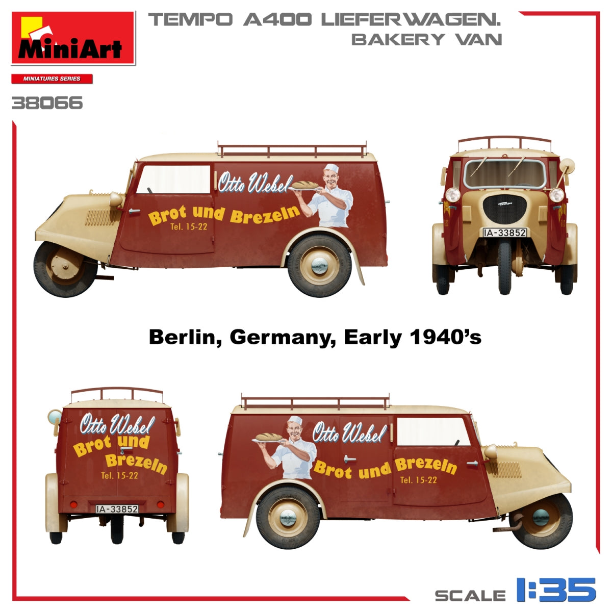 MiniArt 38066 TEMPO A400 LIEFERWAGEN. BAKERY VAN 1/35 – image 5