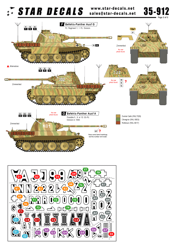 Star Decals 35-912 Befehls-Panther Ausf A et G 1/35 – image 2