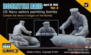Saber 4803 Doolittle Raid Part B US Navy Sailors Painting Bombs 1/48