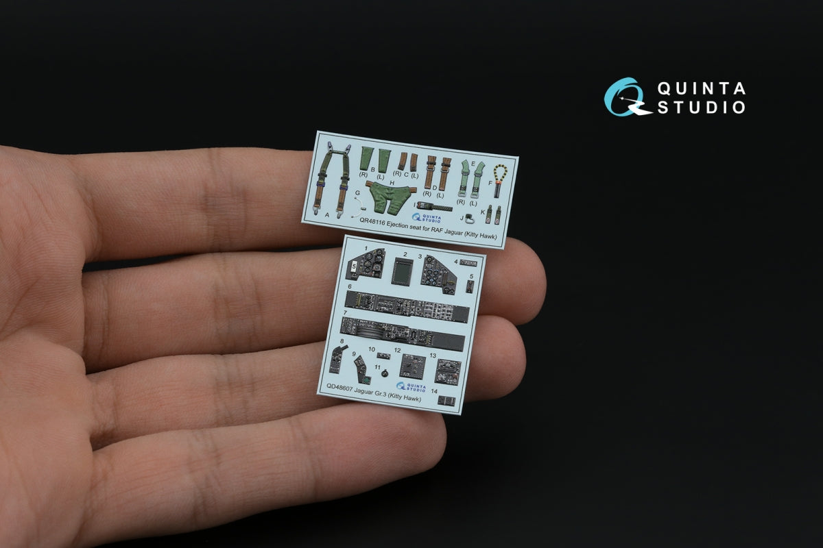 Quinta Studio QD48607 Jaguar Gr.3 3D-Printed &amp;amp; colored Interior on decal paper (Kitty Hawk) 1/48 – image 7
