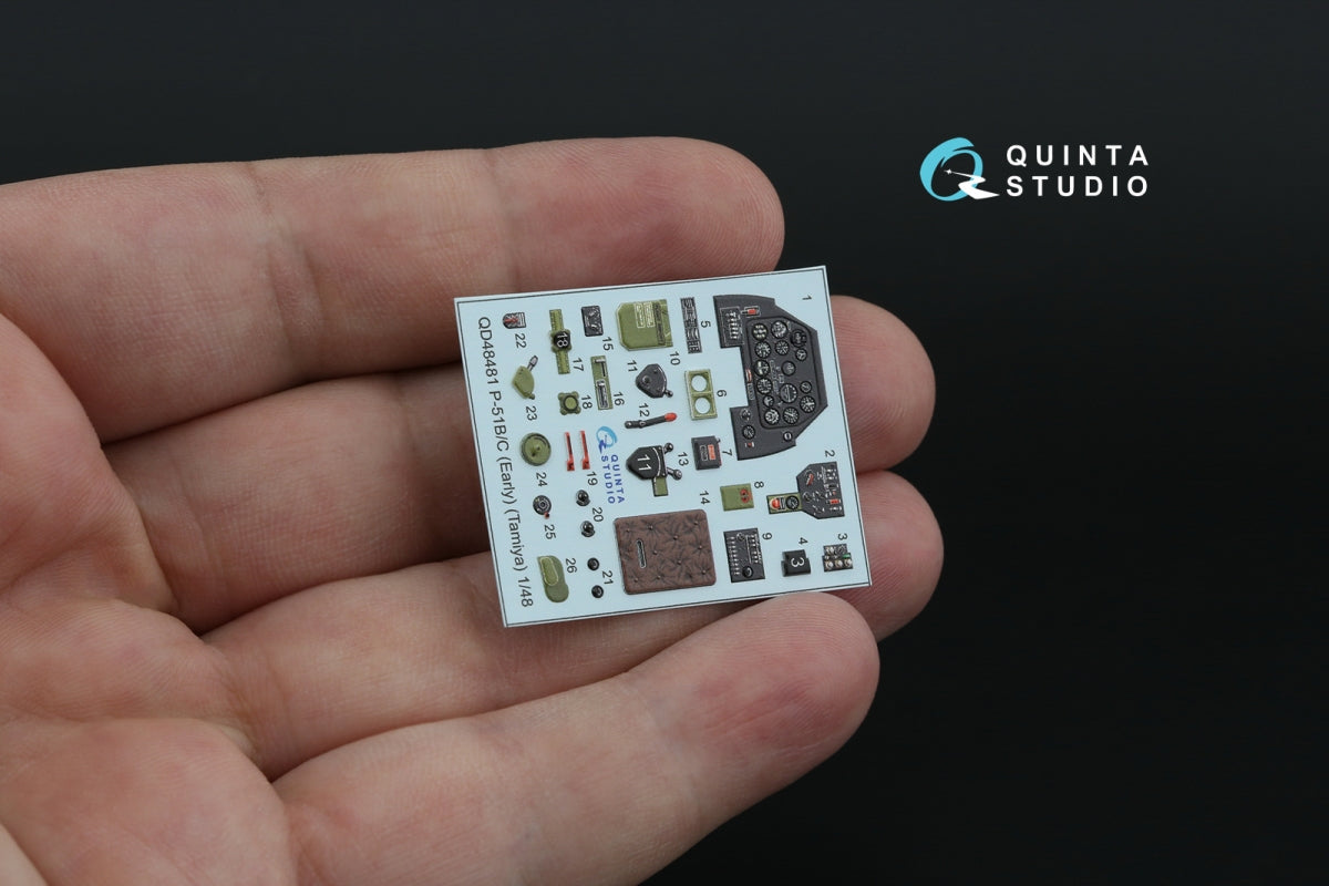 Quinta Studio QD48481 P-51B/C (Early) 3D-Printed colored Interior on decal paper (Tamiya) 1/48 – obrázek 7
