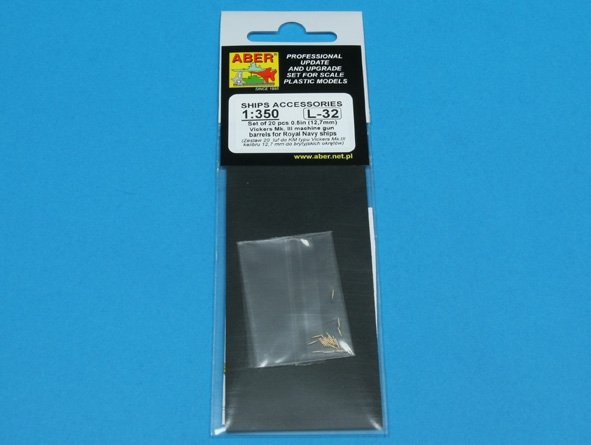 Aber 350L-32 Ensemble de 20 canons de mitrailleuse Vickers Mk.III de 0,5 pouce (12,7 mm) pour navires de la Royal Navy (1/350) – image 4