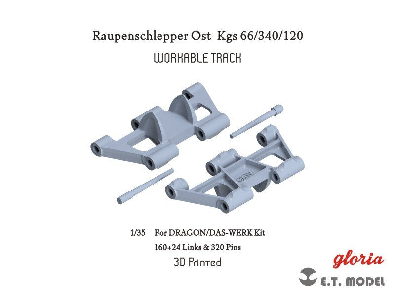 ET Model P35-029 Raupenschlepper Ost Kgs 66/340/120 Workable Track ( 3D Printed ) 1/35
