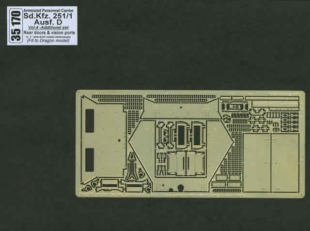 Aber 35170 Sd.Kfz.251/1 Ausf.D partie 4 portes arrière et fenêtres d'observation (DRA) (1/35) 