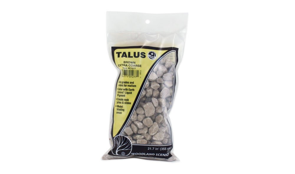 Woodland Scenics WC1277 Extra Coarse Brown Talus - extra coarse brown rock aggregate – image 2