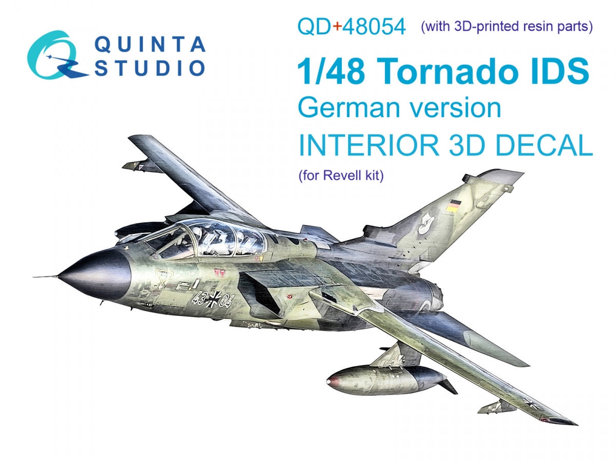 Quinta Studio QD+48054 Tornado IDS German 3D-Printed &amp;amp; colored Interior on decal paper (Revell) (with 3D-printed resin parts) 1/48