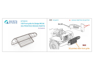 Quinta Studio QT35010 Dodge WC-54 front grille (Zvezda) 1/35 – Bild 10