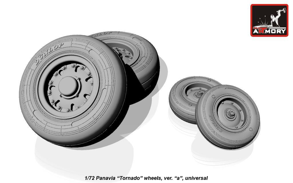 Roues Armory Models AW72501a Panavia Tornado, avec pneus type « a » (DL) 1/72 