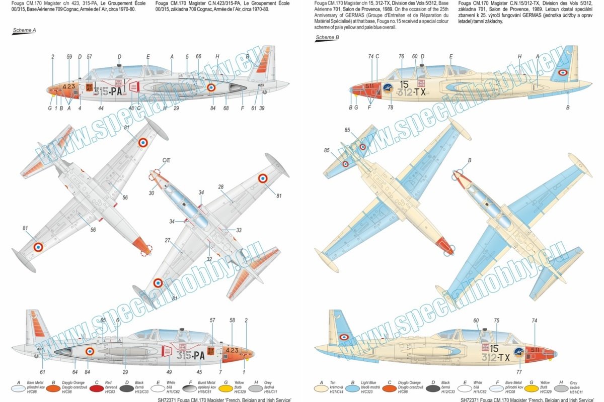 Special Hobby 72371 Fouga CM.170 Magister &amp;#39;French, Belgian &amp;amp; Irish Service&amp;#39; 1/72 – image 3