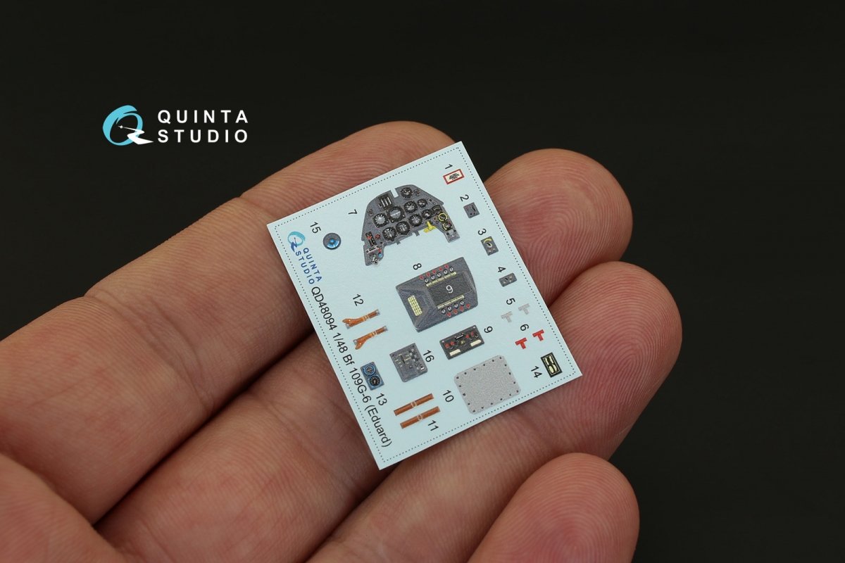 Quinta Studio QD48094 Bf 109G-6 3D-Printed &amp;amp; colored Interior on decal paper (for Eduard kit) 1/48 – image 2