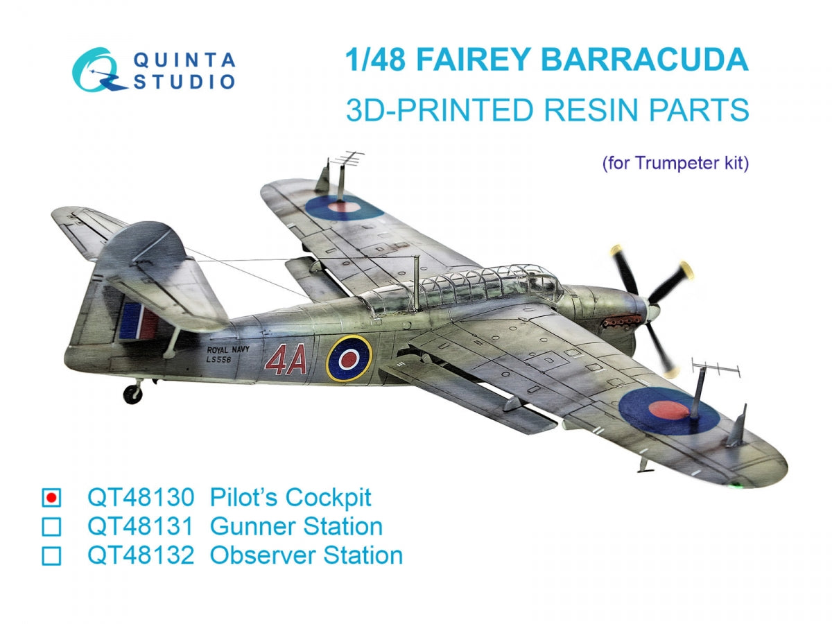 Quinta Studio QT48130 Fairey Barracuda Pilot's Cockpit (Trumpeter) 1/48