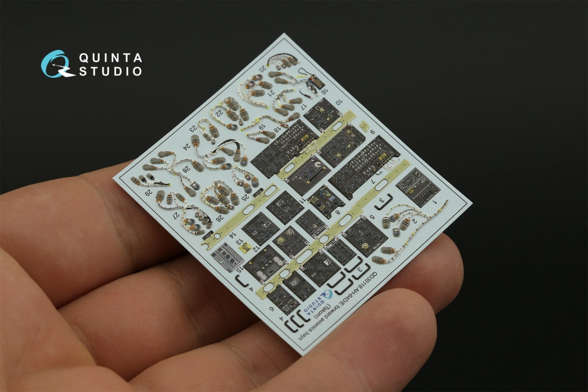 Quinta Studio QD35118 AH-64D Extended forward avionics bays 3D-Printed &amp;amp; colored Interior on decal paper (Takom) 1/35 – Bild 7