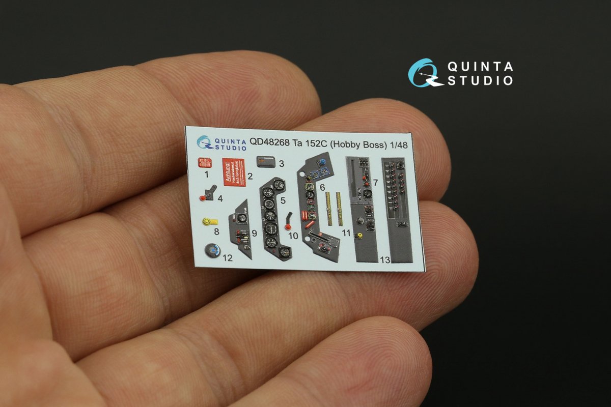 Quinta Studio QD48268 Ta 152C 3D-Printed &amp;amp; colored Interior on decal paper (Hobby Boss) 1/48 – immagine 3