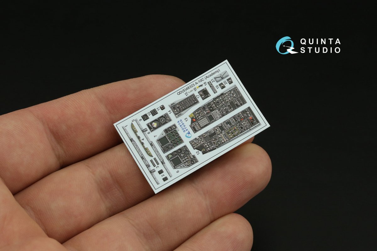Quinta Studio QD48323 A-10C 3D-Printed &amp;amp; colored Interior on decal paper (Academy) 1/48 – obrázek 7