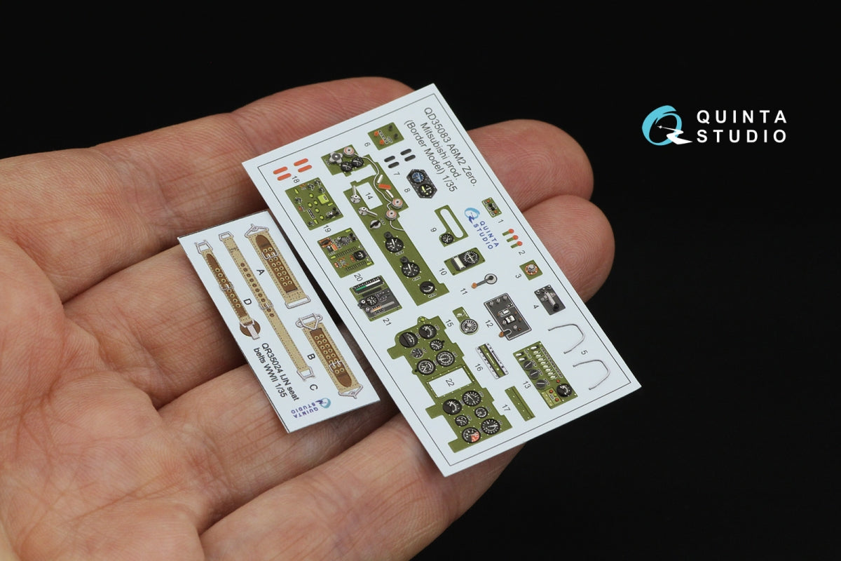 Intérieur imprimé en 3D et coloré sur papier décalcomanie (Border Model) Quinta Studio QD35083 A6M2 Zero (Mitsubishi Prod.) 1/35 – image 2
