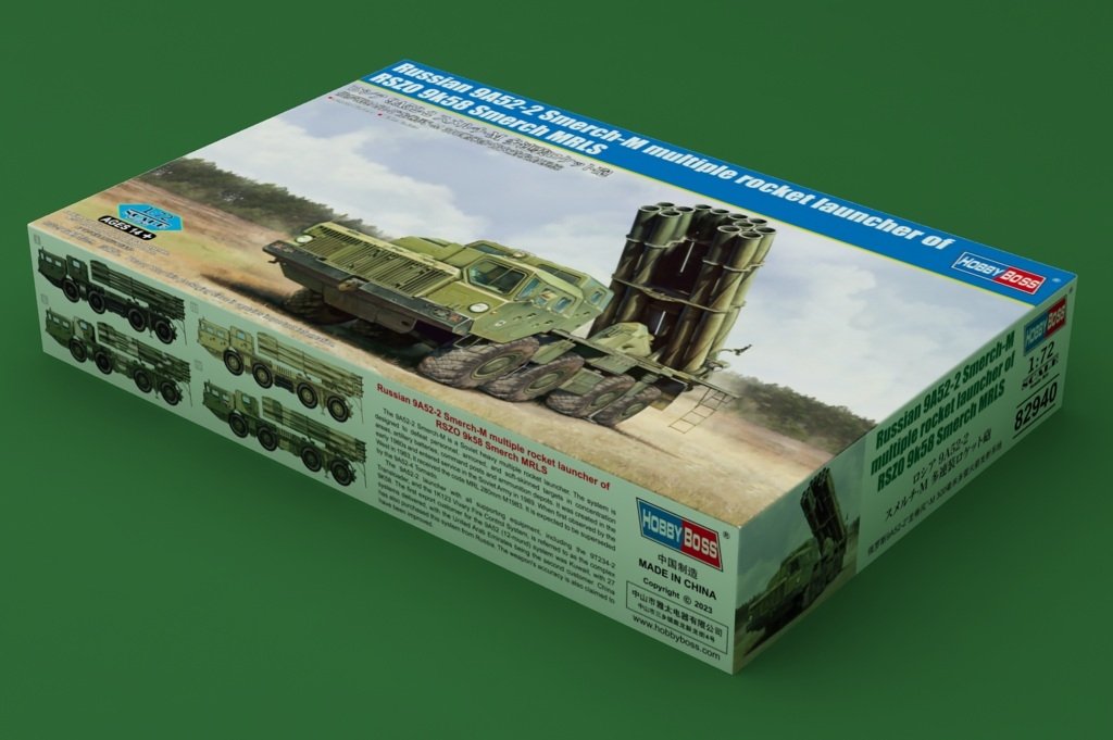 Hobby Boss 82940 Russian 9A52-2 Smerch-M Multiple Rocket Launcher of RSZO 9k58 1/72 – obrázek 2