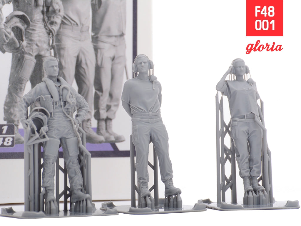 Gloria F48001 Ground Crew US Air Force vol.1 3D Printed Figures x 3 1/48 – image 4