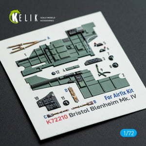 Kelik K72210 Bristol Blenheim Mk.IV - interior 3D decals for Airfix kit 1/72
