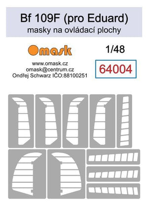 Masques Omask 64004 pour surfaces de contrôle du Bf 109F (pour Eduard) au 1/48