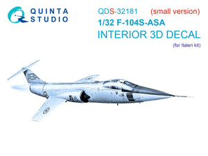 Quinta Studio QDS-32181 F-104S-ASA 3D-Printed colored Interior on decal paper (Italeri) (small version) 1/32