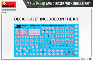 MiniArt 35398 7.5cm PaK40 AMMO BOXES WITH SHELLS SET 1 1/35 – Bild 2