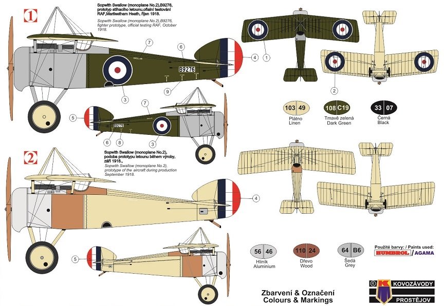 Kovozavody Prostejov KPM0166 Sopwith Swallow “Monoplane No.2” 1/72 – image 2