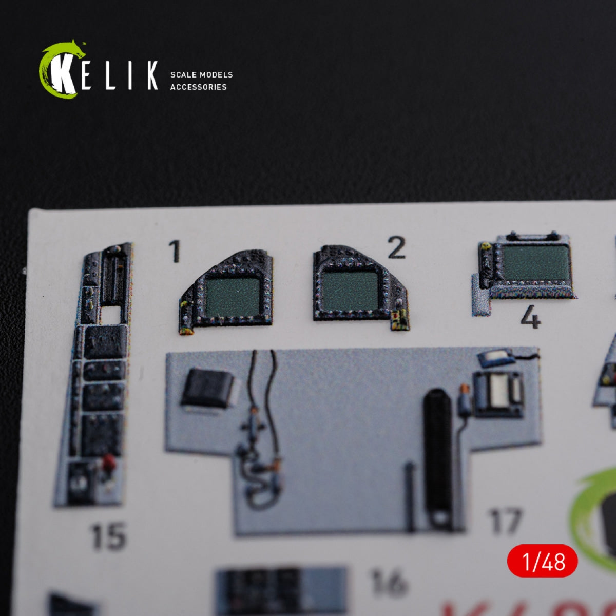 KELIK K48078 F/A-18F Super Hornet interior 3D decals for MENG kit 1/48 – image 7