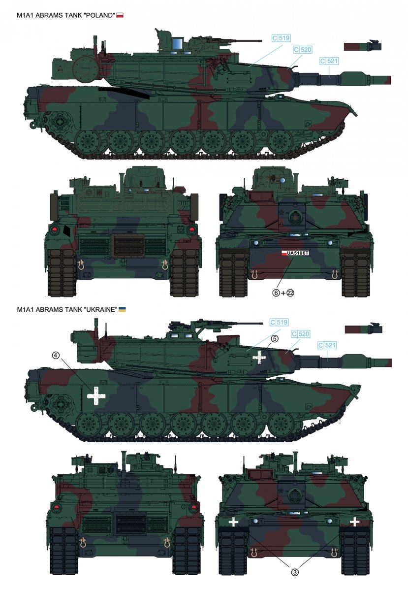 Rye Field Model 5106 M1A1 Abrams Ukraine/Poland - 2in1 Limited Edition 1/35 – immagine 3
