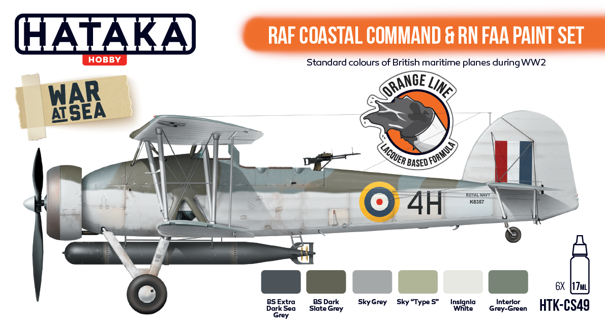 Hataka HTK-CS49 ORANGE LINE – RAF Coastal Command &amp;amp; RN FAA paint set 6x17ml – immagine 2