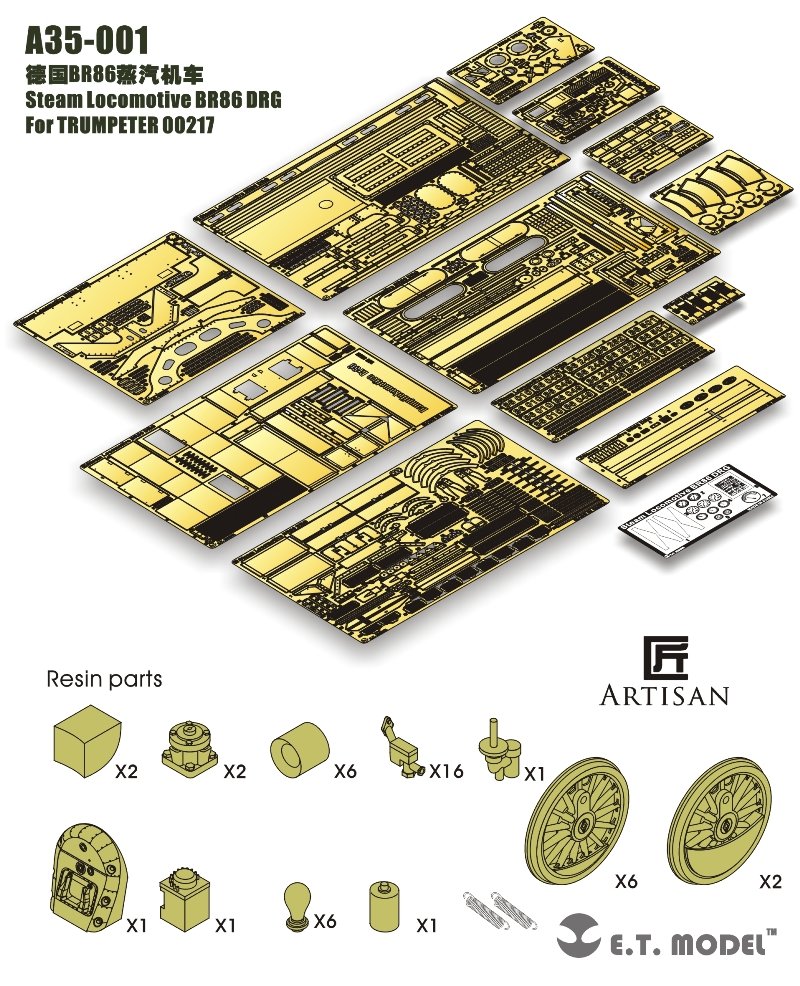 ET Model A35-001 Steam Locomotive BR86 DRG For TRUMPETER 00217 1/35 – obrázek 20