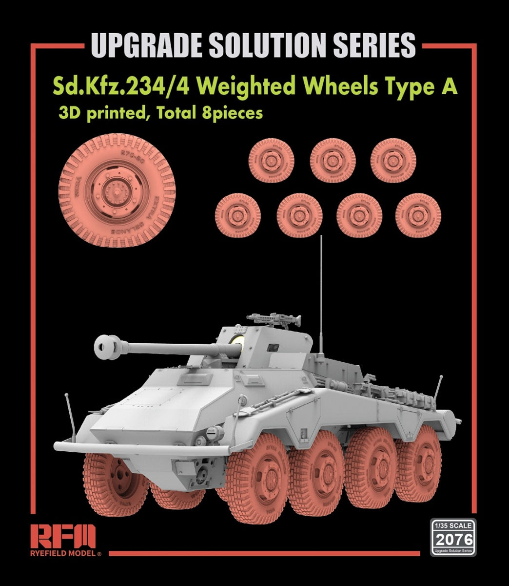 Rye Field Model 2076 Sd.Kfz.234/4 Weighted wheels Type A 1/35